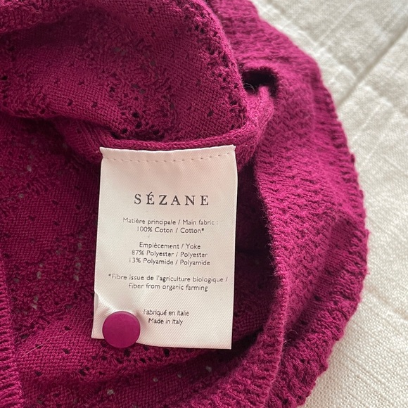 Sezane Gretha V-Neck Jumper Sweater in Plum Medium - Picture 8 of 13